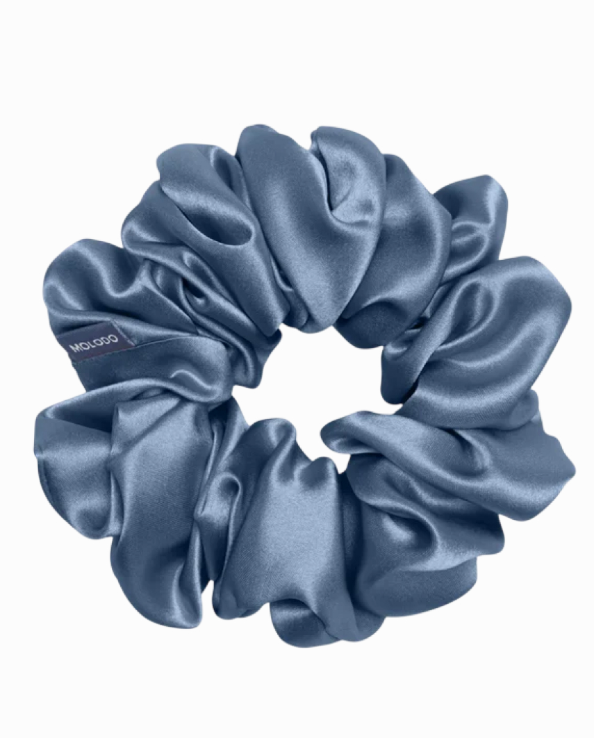 Блакитна шовкова резинка MOLODO для кучерявого волосся (S, M, L) - Зображення 2