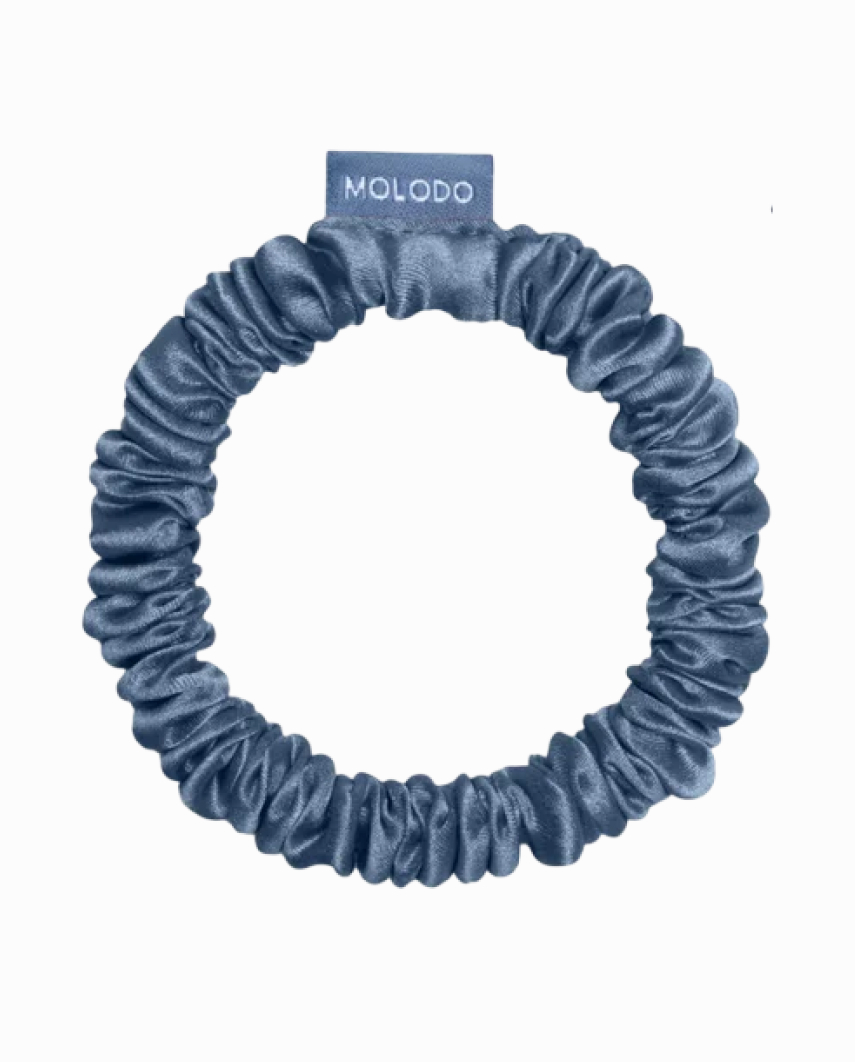 Блакитна шовкова резинка MOLODO для кучерявого волосся (S, M, L) - Зображення 3