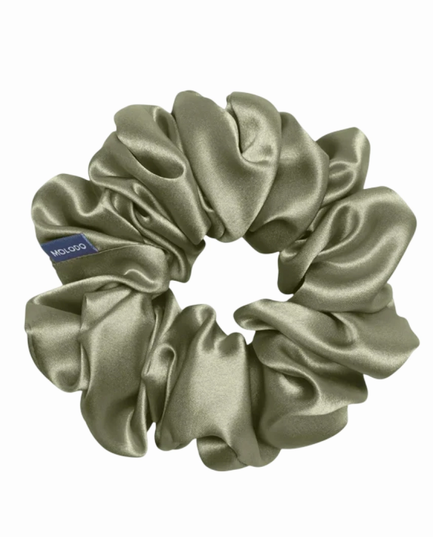 Зелена шовкова резинка MOLODO для кучерявого волосся (S, M, L) - Зображення 2