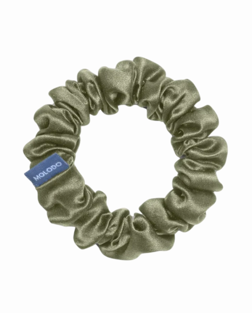 Зелена шовкова резинка MOLODO для кучерявого волосся (S, M, L)
