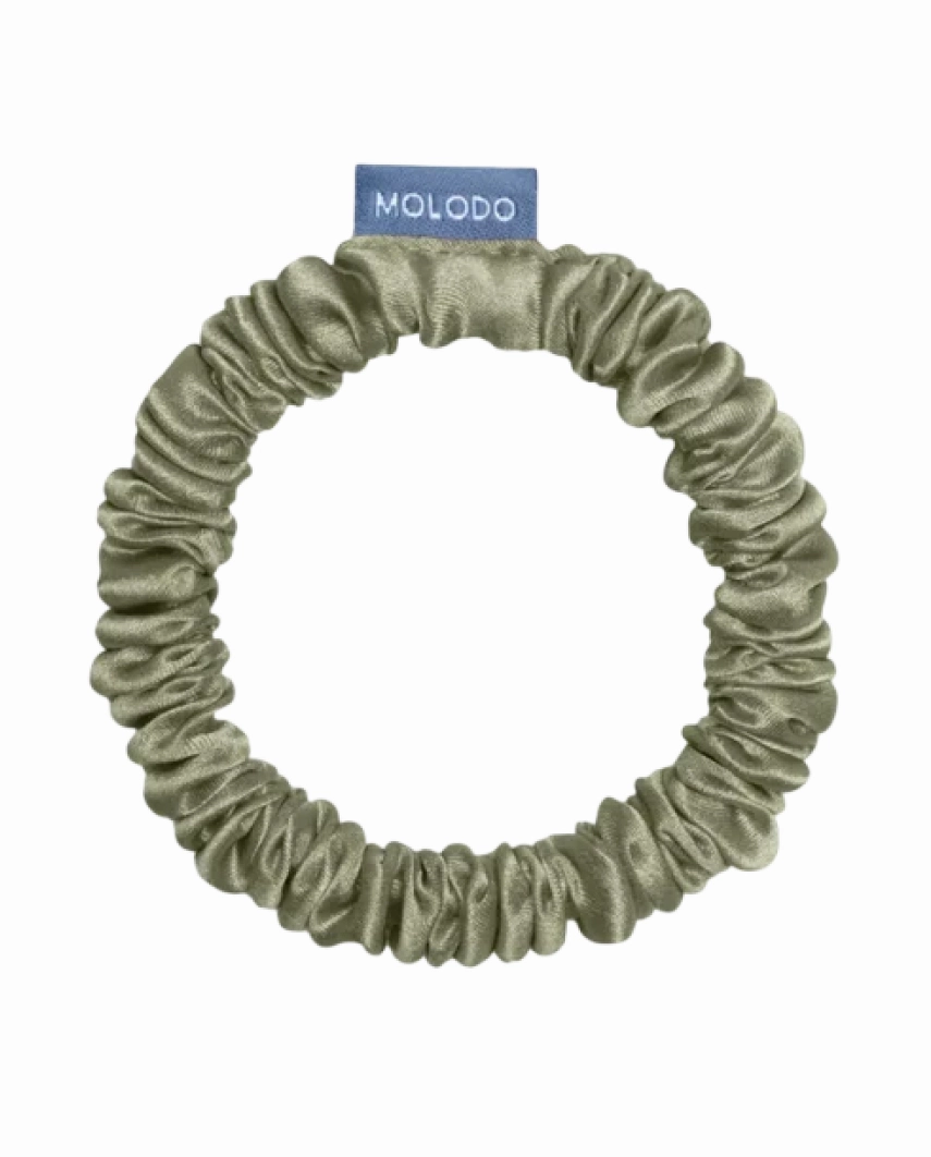 Зелена шовкова резинка MOLODO для кучерявого волосся (S, M, L) - Зображення 3